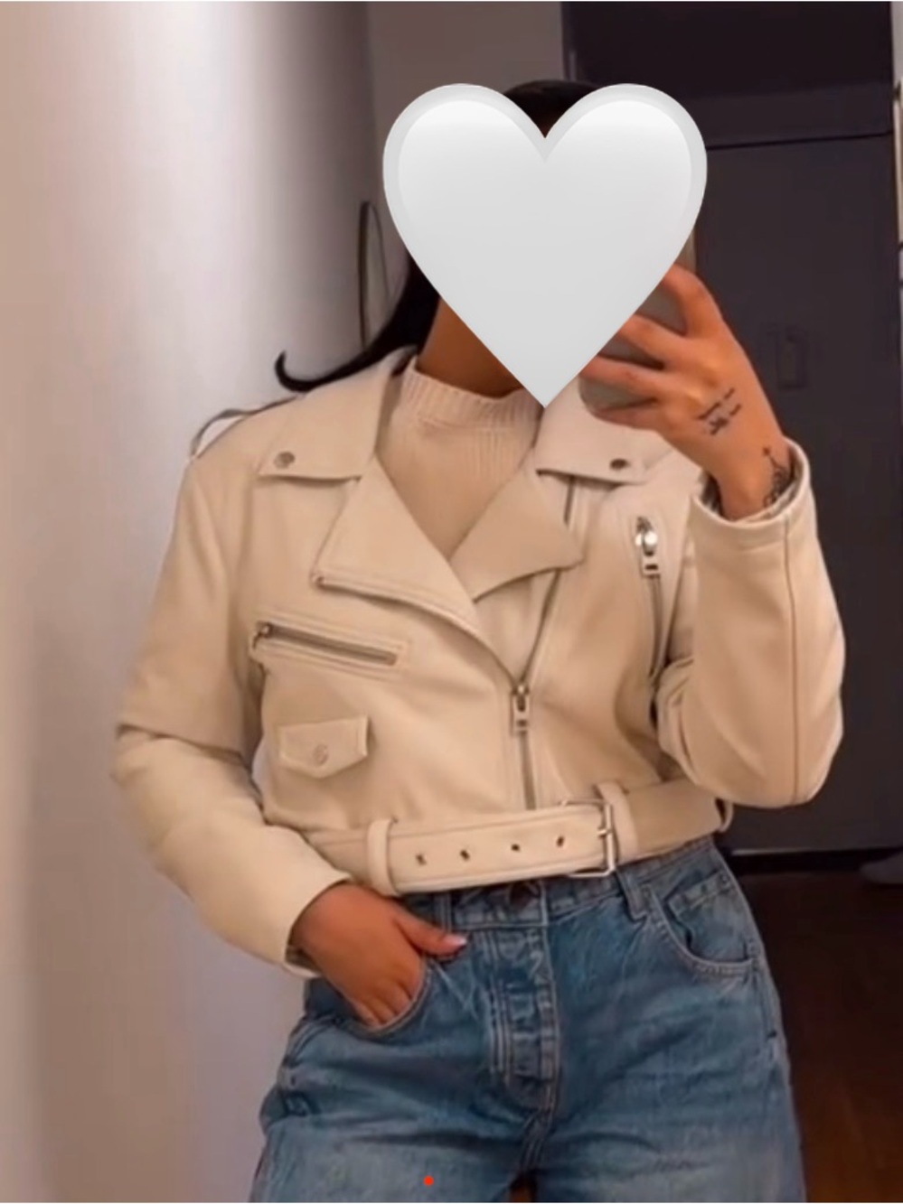 Topshop Cropped Motorcycle-Style Faux Leather Jacket